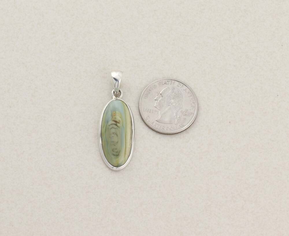 Pendant Only Sterling Silver Imperial Jasper Pendant 1 5/8" x 5/8" inch - Picture 4 of 5